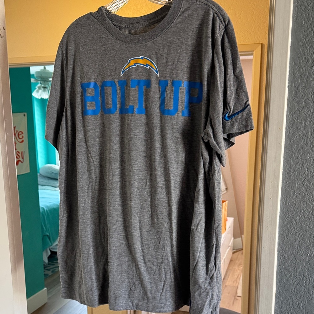 Nike Men’s  Gray Los Angeles Chargers “Bolt Up” T-Shirt
